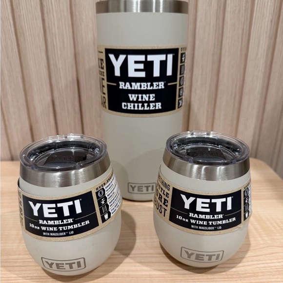 Yeti Other - YETI Rambler Wine Chiller & 10oz  Wine Tumbler ‐ Cape Taupe- Set of 2